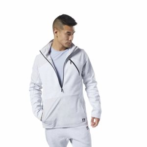 Bluza Z Kapturem Męskie Reebok Training Supply Control Głęboka Szare PL 05OJYFS